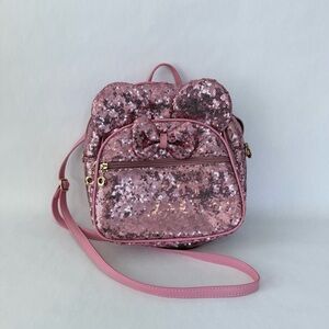 Disney Pink Sequin Backpack with Bow